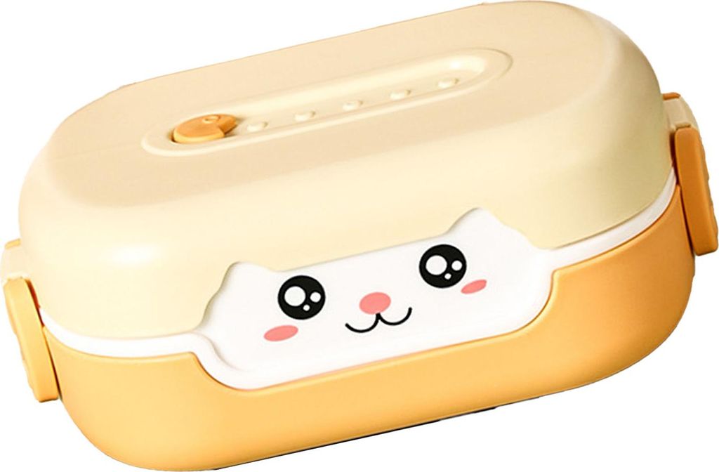 Kinder Cartoon Container 700ml Doppelte Isolierung Mikrowellen geeignet Kleinkind Lunch Box für Picknick Orange