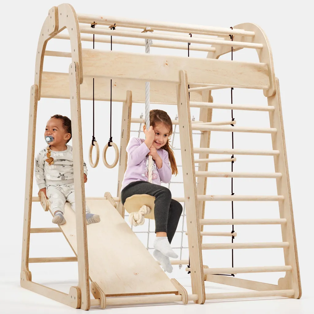 Module d'escalade intérieur bois : la solution active pour enfants 3-8 ans