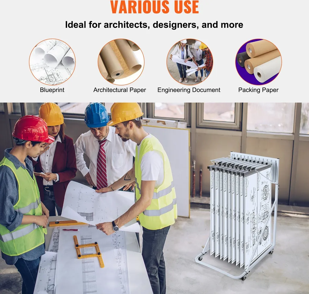 Support de plans de construction mobile avec bras pivotants pour bureau - 5