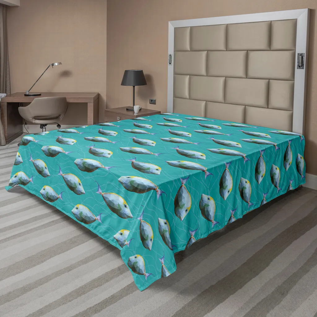 Lenzuolo Teal ABAKUHAUS 260x228: Trasforma la Camera in un'Oasi Marina