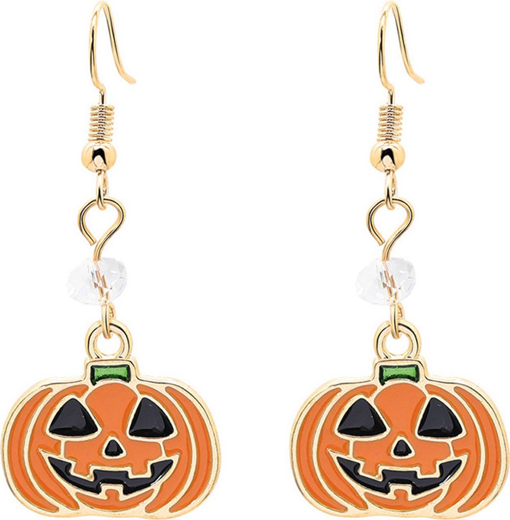INF Halloween-Ohrringe mit Kürbis Gelb