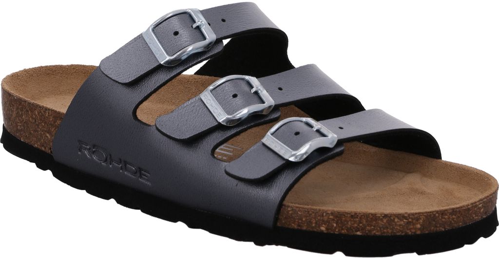 Rohde Damen Schuhe Clogs Pantoletten Weite G Schnalle Alba 5619, Größe:42 EU, Farbe:Grau