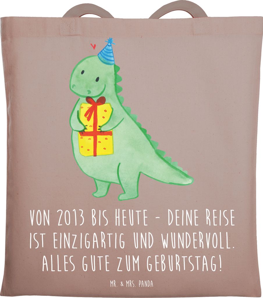 Mr. & Mrs. Panda Einkaufstasche 2013 Geburtstag - Braun Pastell - Geschenk, Happy Birthday, Geburtsjahr, besonderer Tag, Jahrgang, Shopping Tasche,...