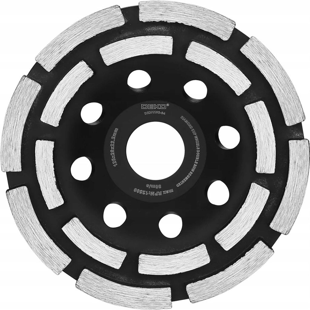 DEKO Diamant-Topfscheibe (Turbo) zum Betonschleifen, 125 mm