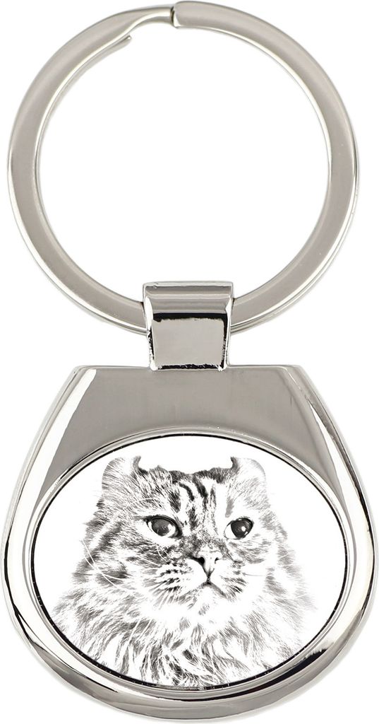 American Curl Katze - Schlüsselanhänger mit Katze, Anhänger mit Aufdruck, personalisierter Anhänger der Marke Art-Dog