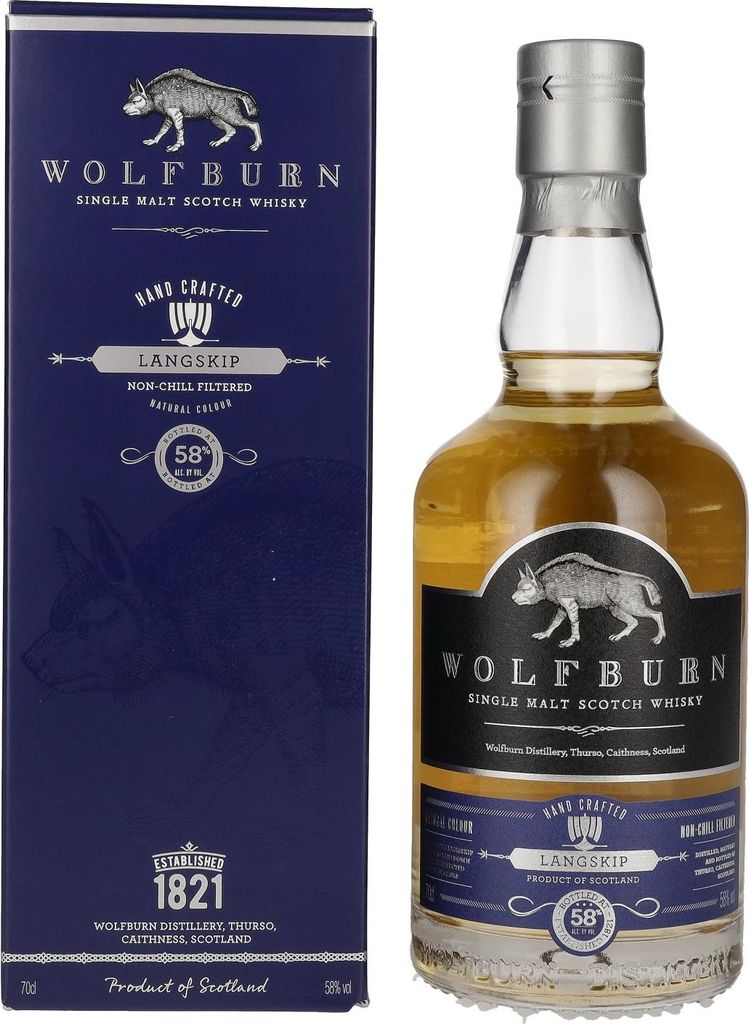 Wolfburn LANGSKIP Single Malt Scotch Whisky 58% Vol. 0,7l in Geschenkbox