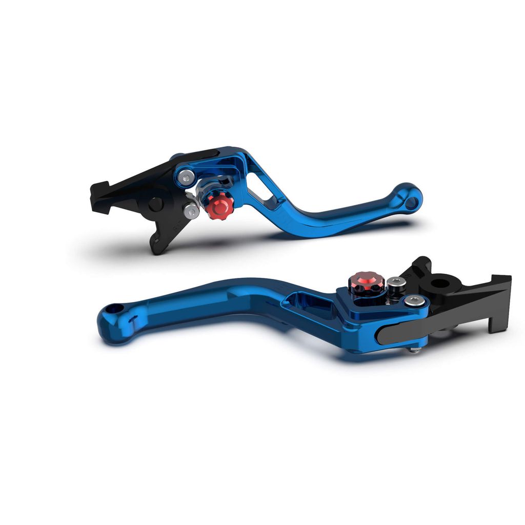 Kupplungshebel LSL BOW L69R mit ABE kurz für KTM Super Duke R 1290 ccm Bj. 2016 - 2019, Farbe Hebel:blau, Farbe Versteller:rot
