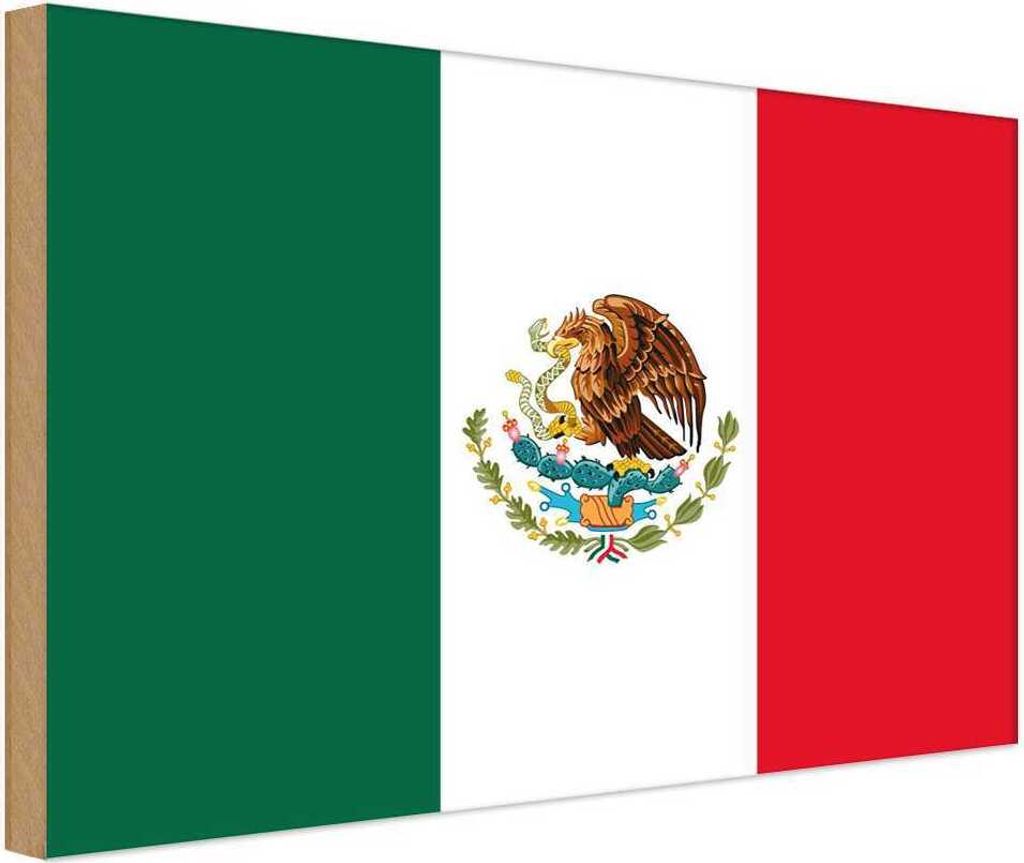 vianmo Holzschild 12x18 cm Mexikos Mexico Flagge Fahne Wappen