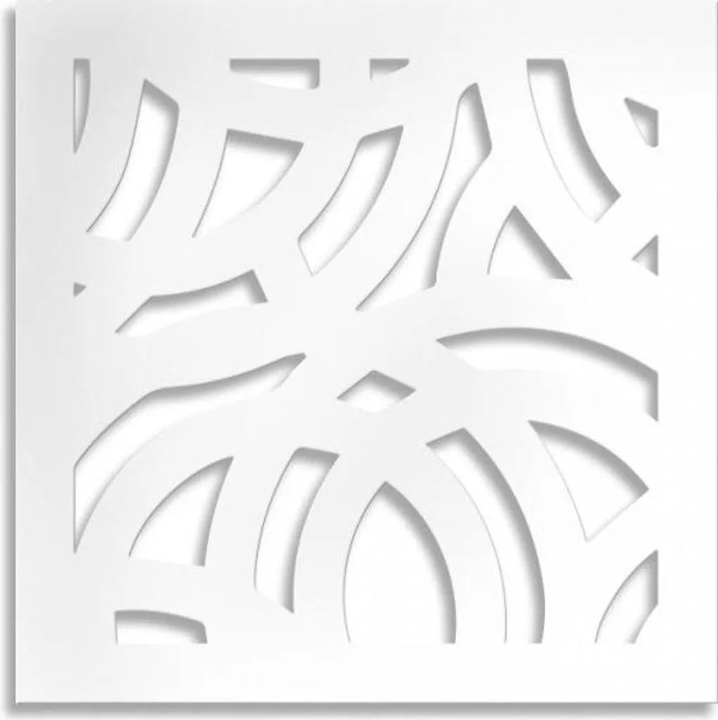 CERCHI LARGE - Pannello in PVC traforato da 10mm 73x73 cm bianco