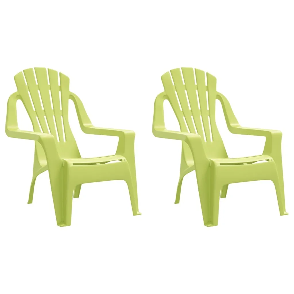 Chaises de jardin enfant robustes et légères - Lot de 2 Vert aspect bois