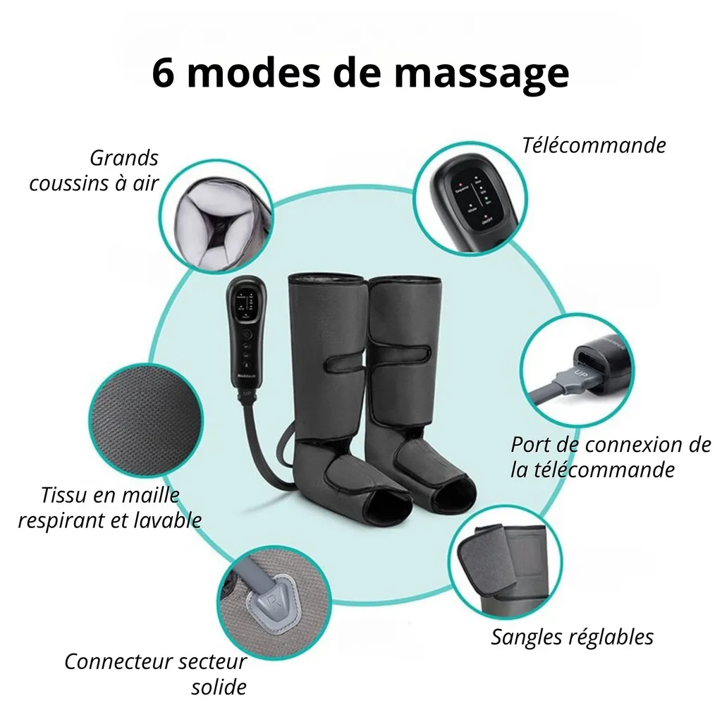 Appareil de massage IKARE jambes et pieds compression air 6 modes - 4