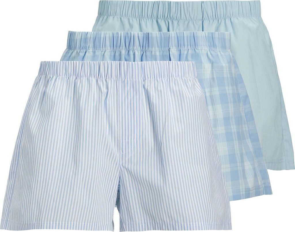 JACK&JONES Herren Web-Boxershorts, 3er Pack - JACMILANO WOVEN BOXERS 3 PACK , Baumwolle Hellblau S