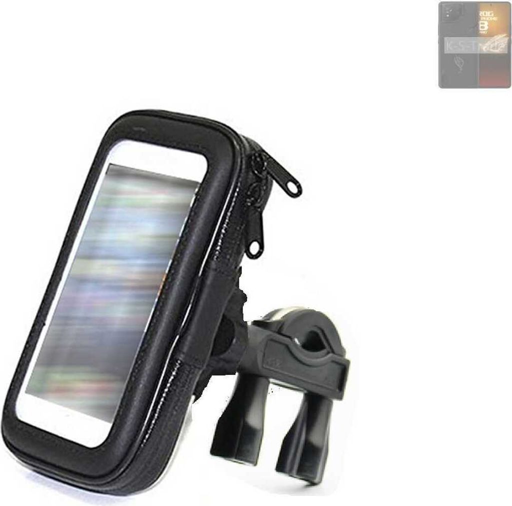 K-S-Trade Fahrrad-Halterung kompatibel mit Asus ROG phone 8 Pro Edition Handy-Halterung Halter Lenkstange Fahrradhalterung Motorrad Bike Mount