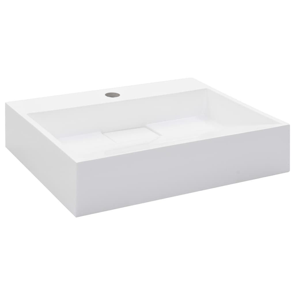 Waschbecken 50 x 38 x 13 cm Mineralguss/Marmorguss Weiß