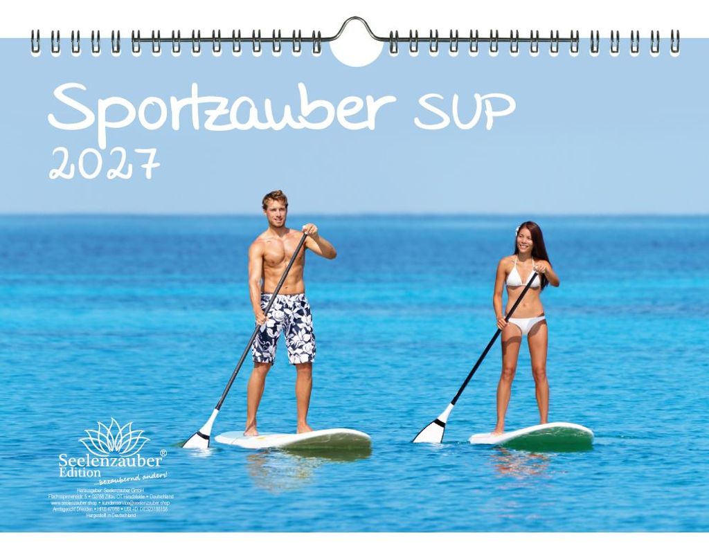 Sportzauber SUP DIN A4 Kalender für 2027 Freizeit Sport See - Seelenzauber
