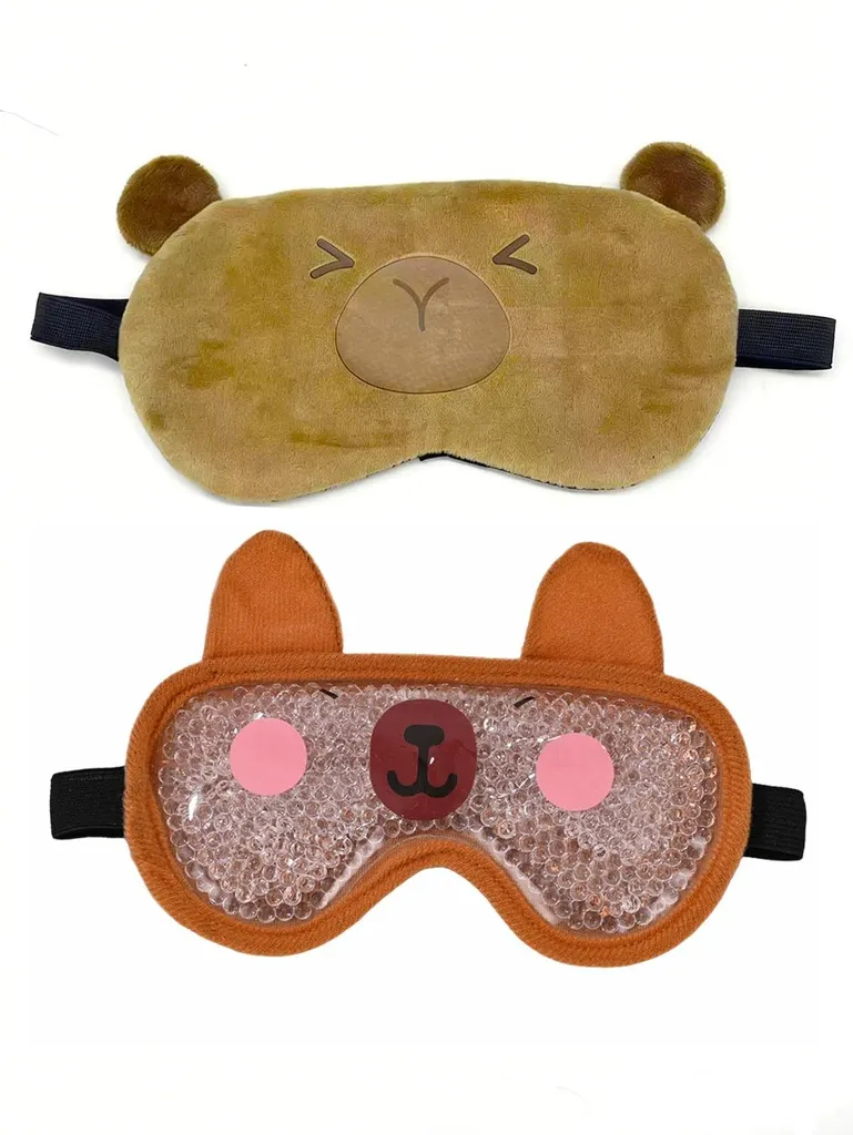 Masque Yeux contre Yeux Gonflés Oursons - 2 Masques Gel Chaud Froid