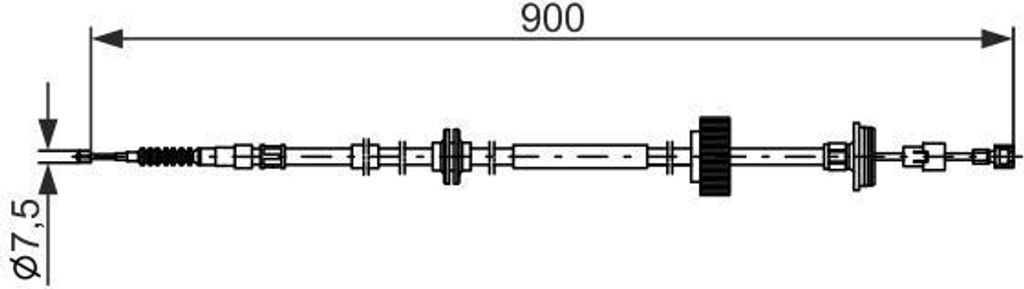 BOSCH 1 987 482 793 - OE 34 43 6 772 104 Handbremsseil für X5 (E70), X5 (F15, F85), X6 (E71)