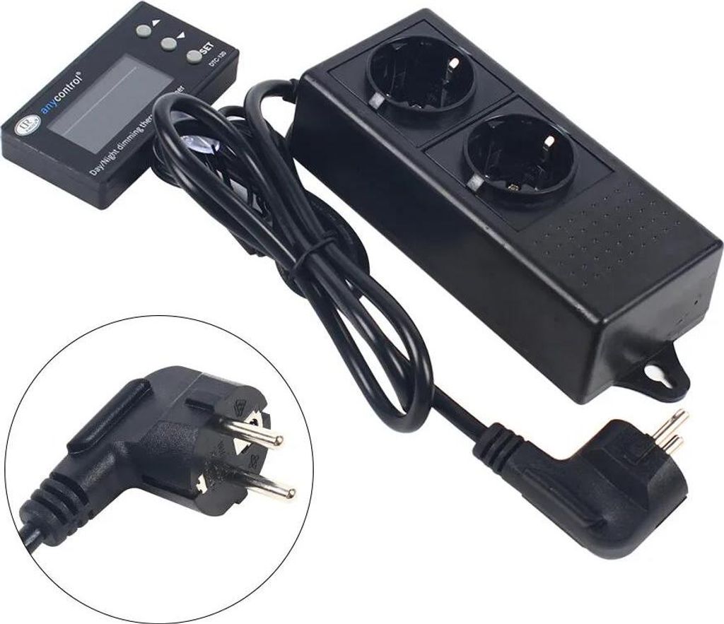 PID Thermostat - Temperaturregler - 220 V AC - 0–50 °C - NTC-Sensor - 16 A/250 V AC - 92×50×6,5 mm - Gewächshaus/Aquarium/Terrarium - Schwarz
