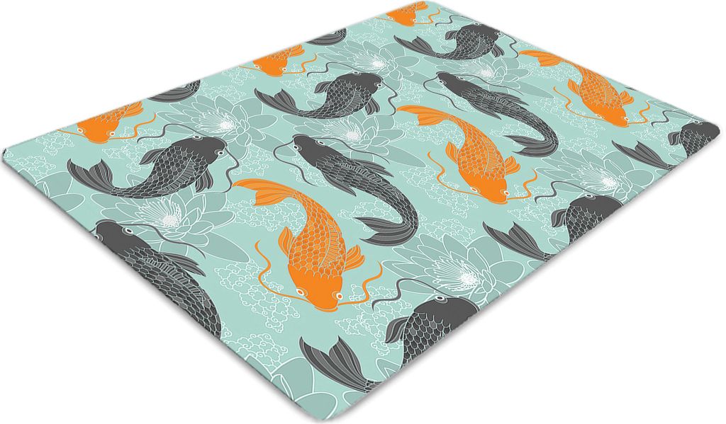 Stuhlunterlage Bürostuhlunterlage 120 cm x 90 cm Bodenmatte Bürostuhlunterlage - Chinesischer Karpfen