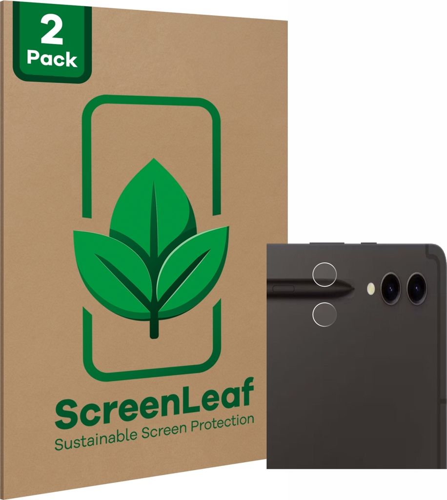 2x ScreenLeaf Schutzfolie für Samsung Galaxy Tab S9 Ultra 5G (NUR Kameraschutz) nachhaltiger Displayschutz Display Schutz Folie Klar Transparent