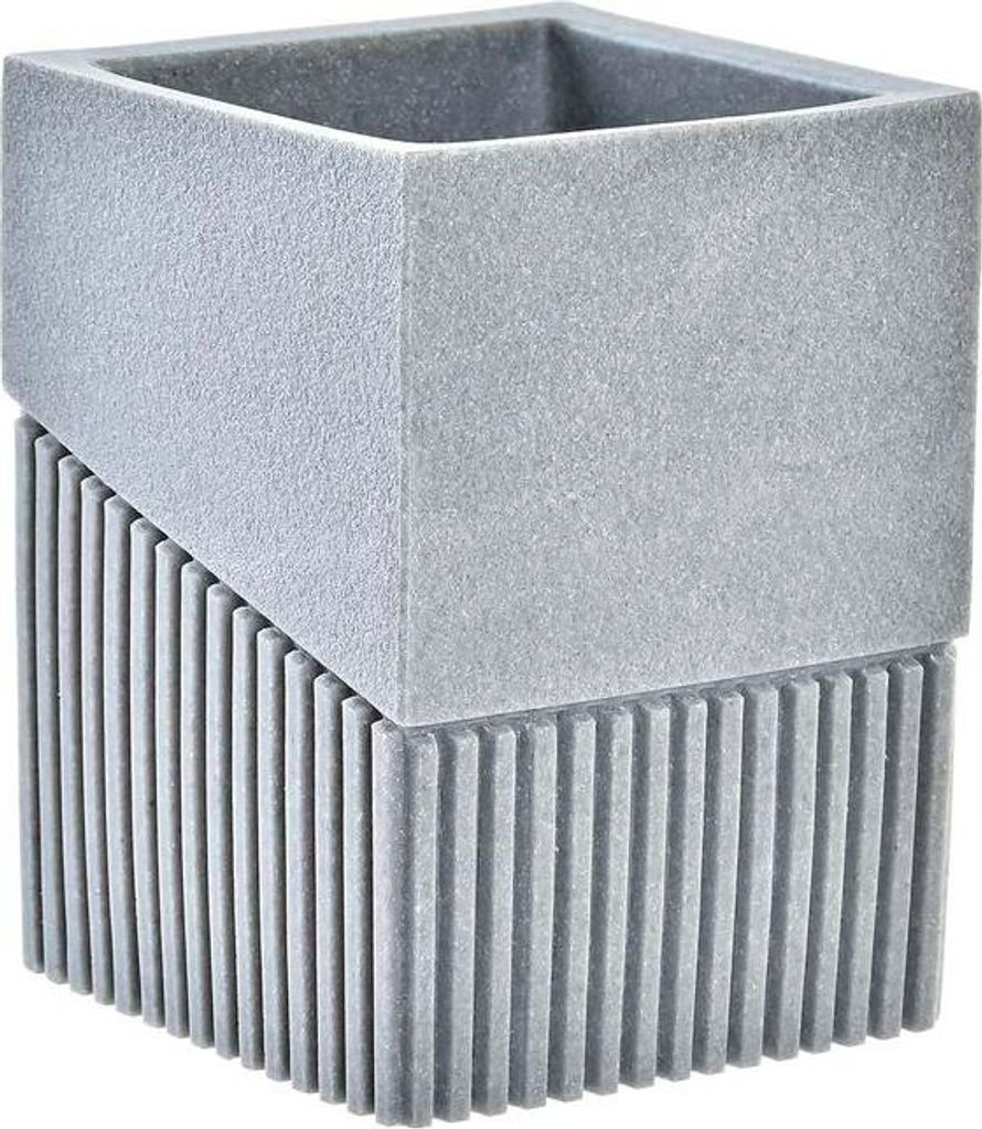 Zahnbürstenhalter DKD Home Decor Grau Harz 7,6 x 7,6 x 10 cm