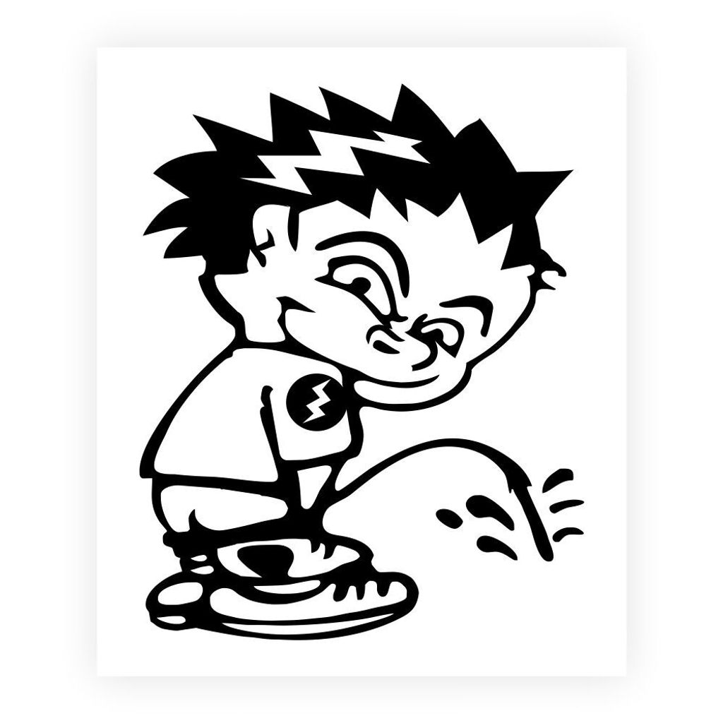 Sticker Aufkleber Monello Pipì Schwarz 14 x 16 cm