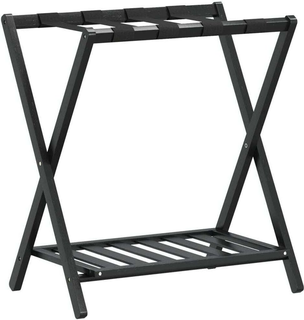 vidaXL Portabagagli nero 68x38x58 cm bambù Immagine del prodotto 