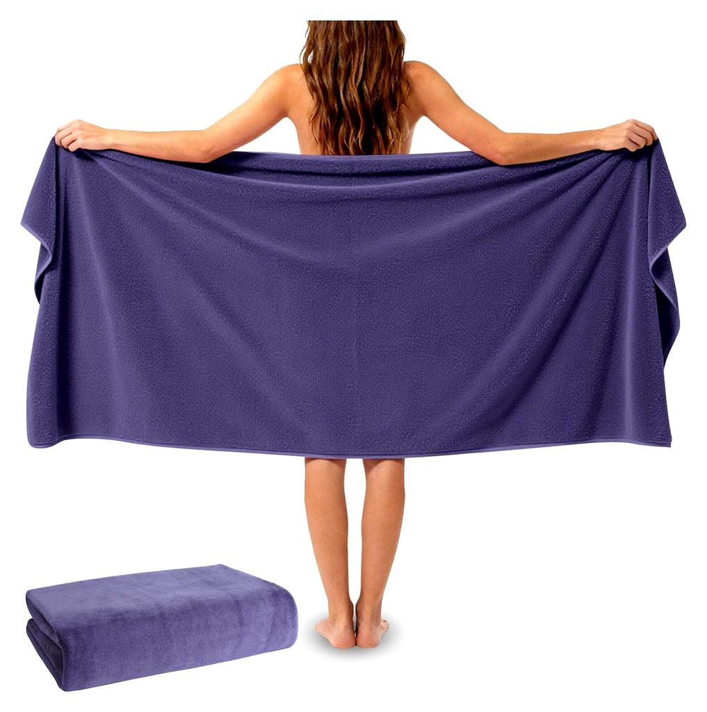 Badetuch 100 x 200 cm XXL-Größe, extra großes Reise-Badehandtuch aus Mikrofaser, saugfähig und weich, geeignet für Outdoor-Sportarten, Reisen ...