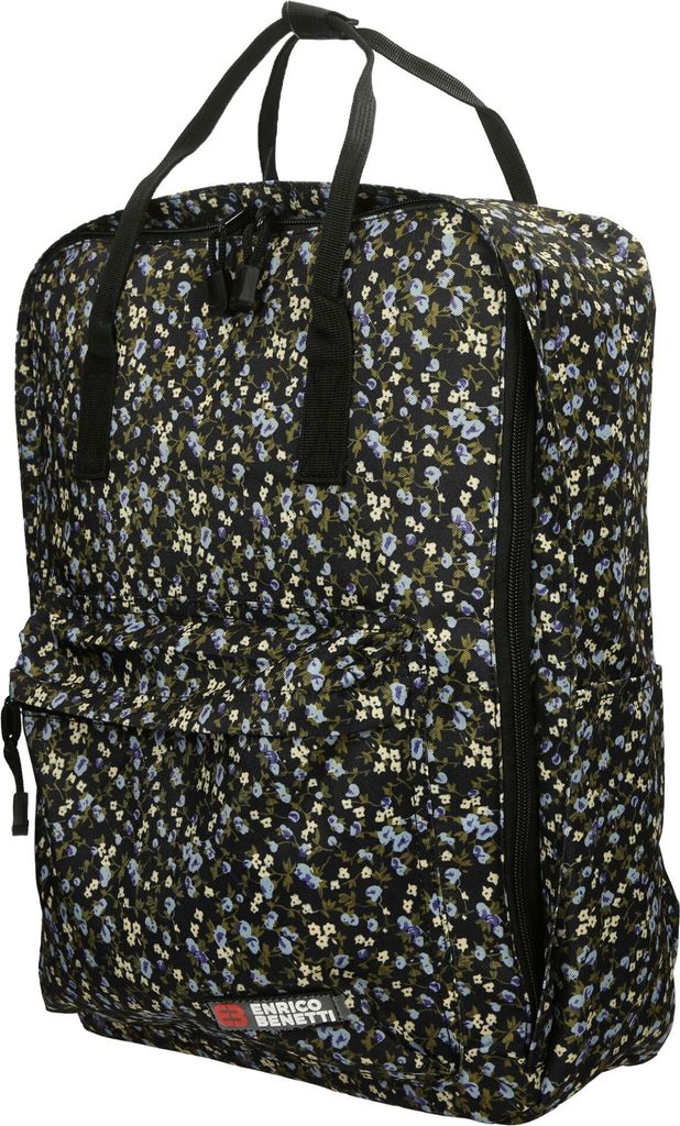 Christian Wippermann hochwetiger großer Herren Damen Rucksack City Bag Cityrucksack Tasche Schwarz-Blumen