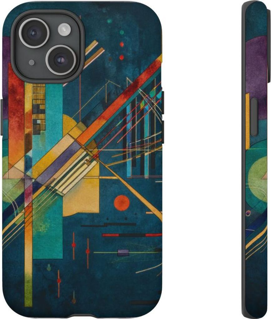 Abstrakte Geometrie – Handyhülle Kompatibel mit iPhone 15