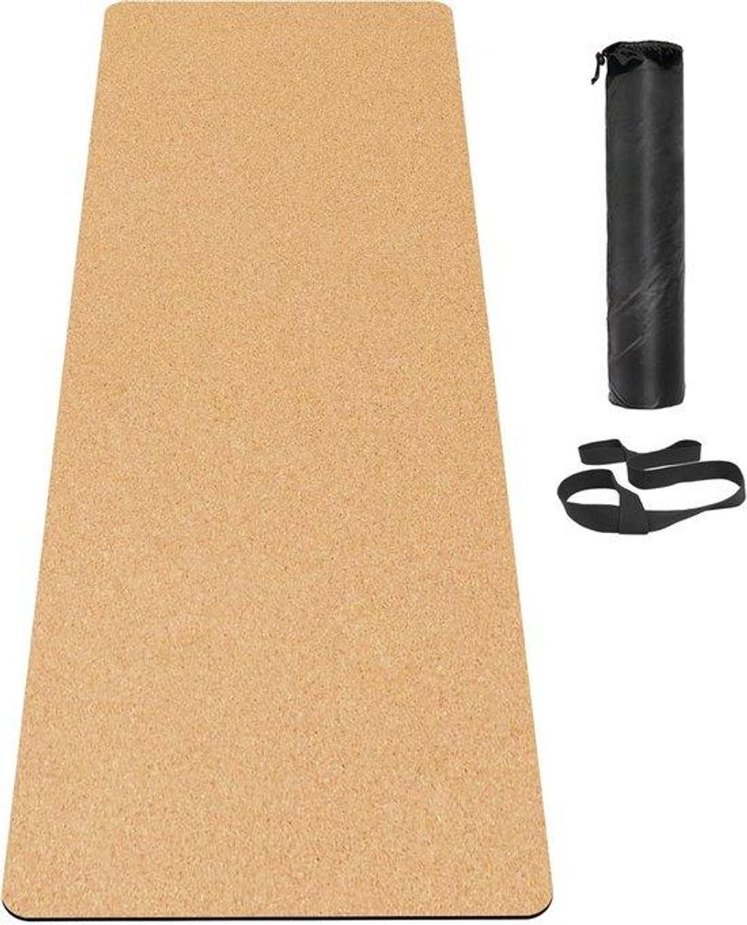 Opvouwbare Yogamat - antislip, 5 mm, kurk en TPE - 182 x 61 cm