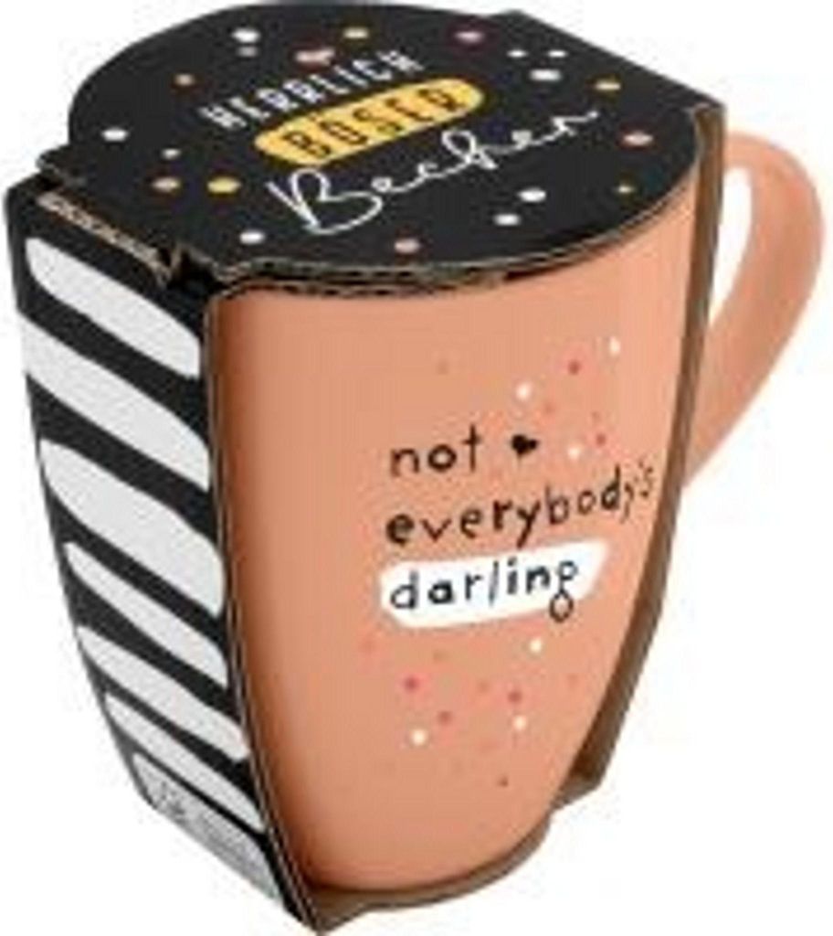 Tasse mit Motivdruck 'not everybody ́s darling', mit Banderole