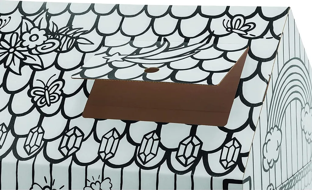 Maison de jeu Licorne sans bords coupants en carton ondulé pour enfant - 10