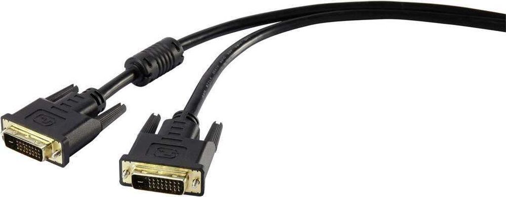 Renkforce DVI Anschlusskabel DVI-D 24+1pol. Stecker, DVI-D 24+1pol. Stecker 1.80 m Schwarz RF-4212195 mit Ferritkern, v