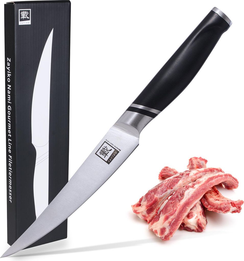 Zayiko Filetiermesser 15,50 cm Klinge I Scharfes Küchenmesser und Profi Kochmesser aus deutschem Stahl mit ABS Griff und Geschenkbox Serie Zayiko ...