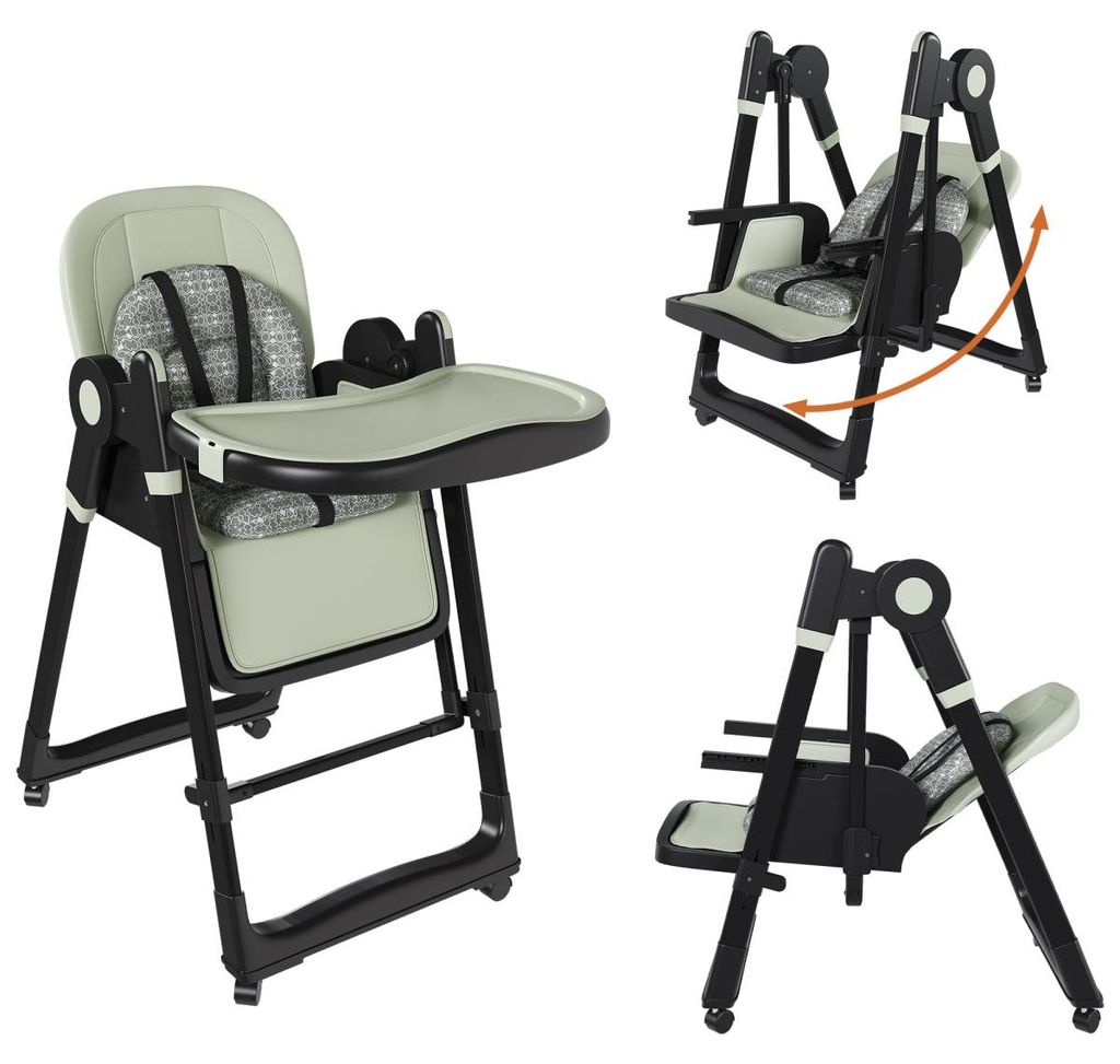 2-in-1 Baby Hochstuhl mit Wippfunktion 5-Punkt-Gurt Produktbild 
