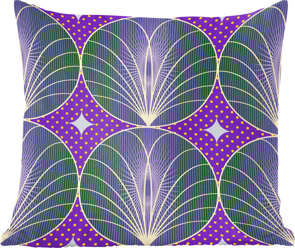 MuchoWow Zierkissen Sofakissen Wohnzimmer Dekokissen 50x50 cm Muster - Kreis - Lila - Jahre 20s - Komfort - Sofakissen