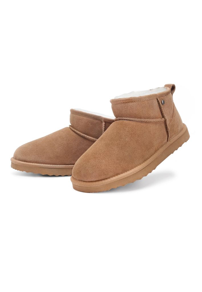 Damen Warm Gefütterte Winter Boots Stiefeletten Bequeme Lammfell-Stiefe Braun Größe 41