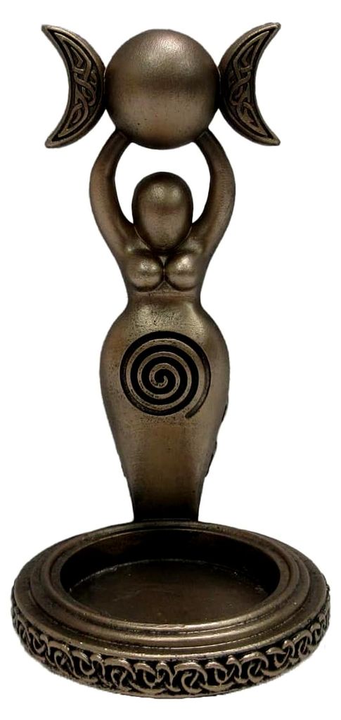 Teelichthalter Göttin Spirale, Gold, 12 cm