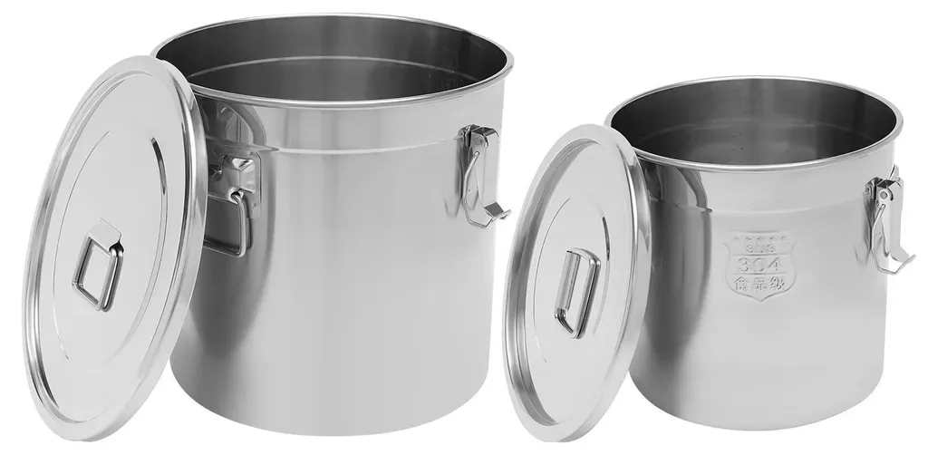 Boîte à riz contre l'humidité et insectes - Inox hermétique gris de 21 l