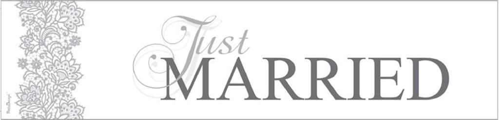 Just Married Deko Nummernschild für Hochzeitsauto weiß / Produktbild 