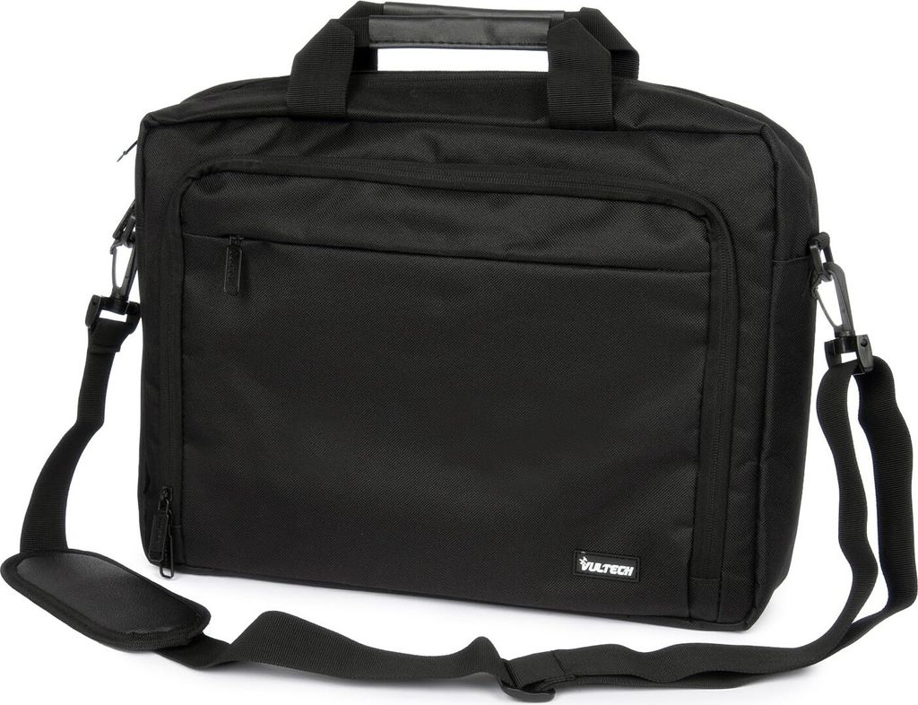 VulTech Notebook-Tasche 15,6" Schwarz mit gepolstertem Fach und verstellbarem Gurt