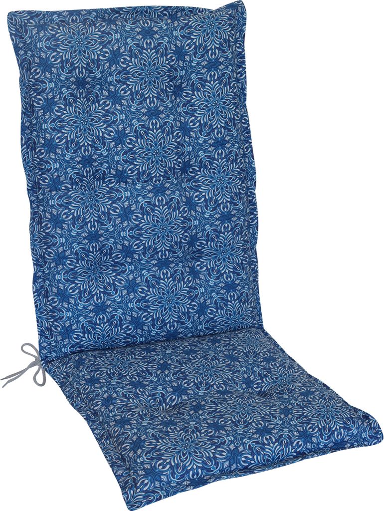 Herlag Hochlehner-Auflage Valeria Gartenstuhlauflage Mandala-Muster Blau 123x50x7,5cm