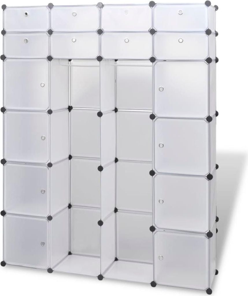 vidaXL Modularer Schrank mit 18 Fächern Weiß 37x146x180,5 Produktbild 