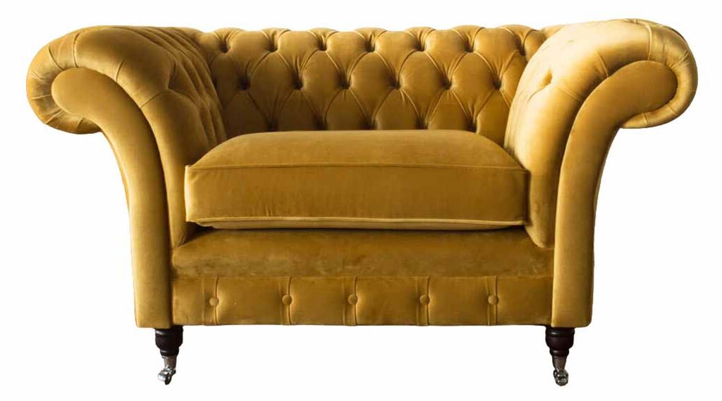 Chesterfield Sessel Stoff Textil Modern Wohnzimmer Luxus Design Möbel