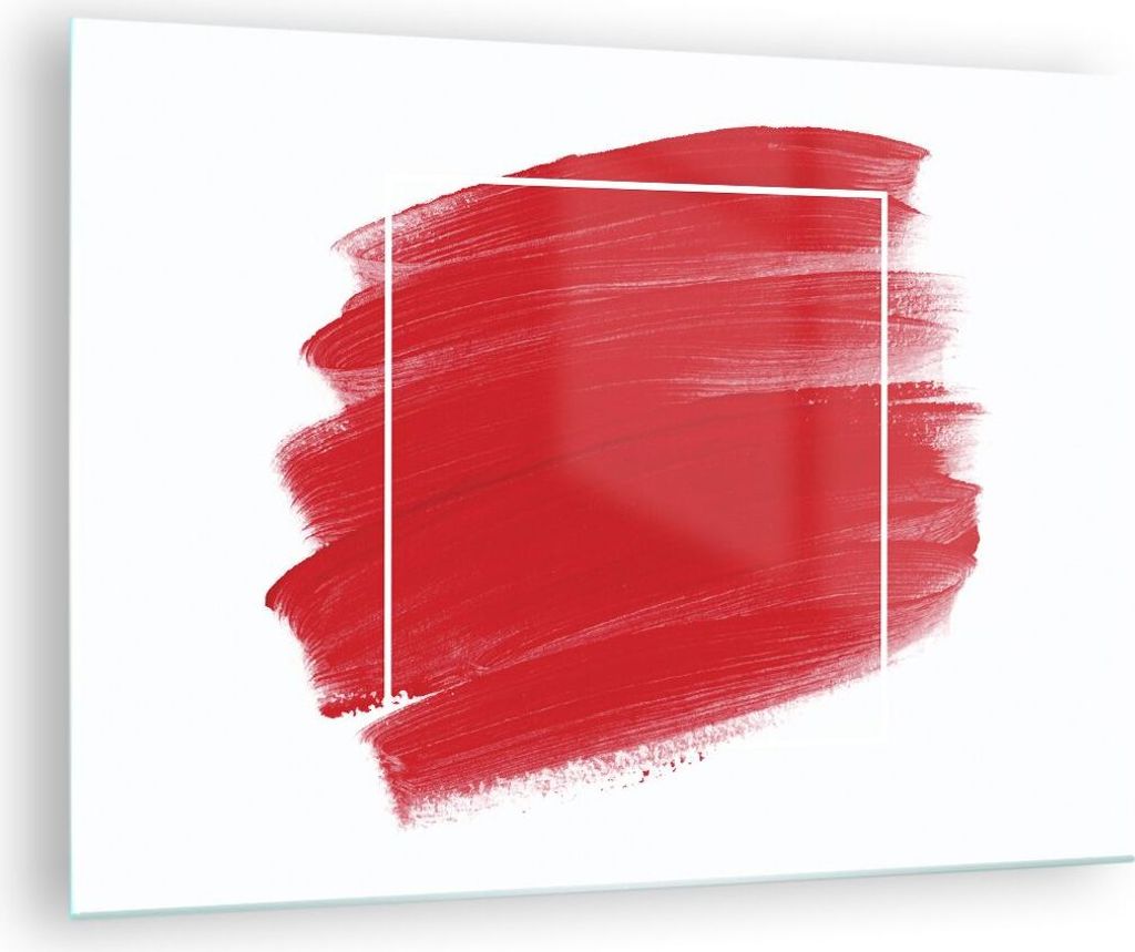 Bilder auf glas - Einteilig - Rot Farben Stück - 70x50cm - Glasbilder - Wandbilder - Bilder - zum Aufhängen bereit - Wanddekoration aus Glas - Gl...