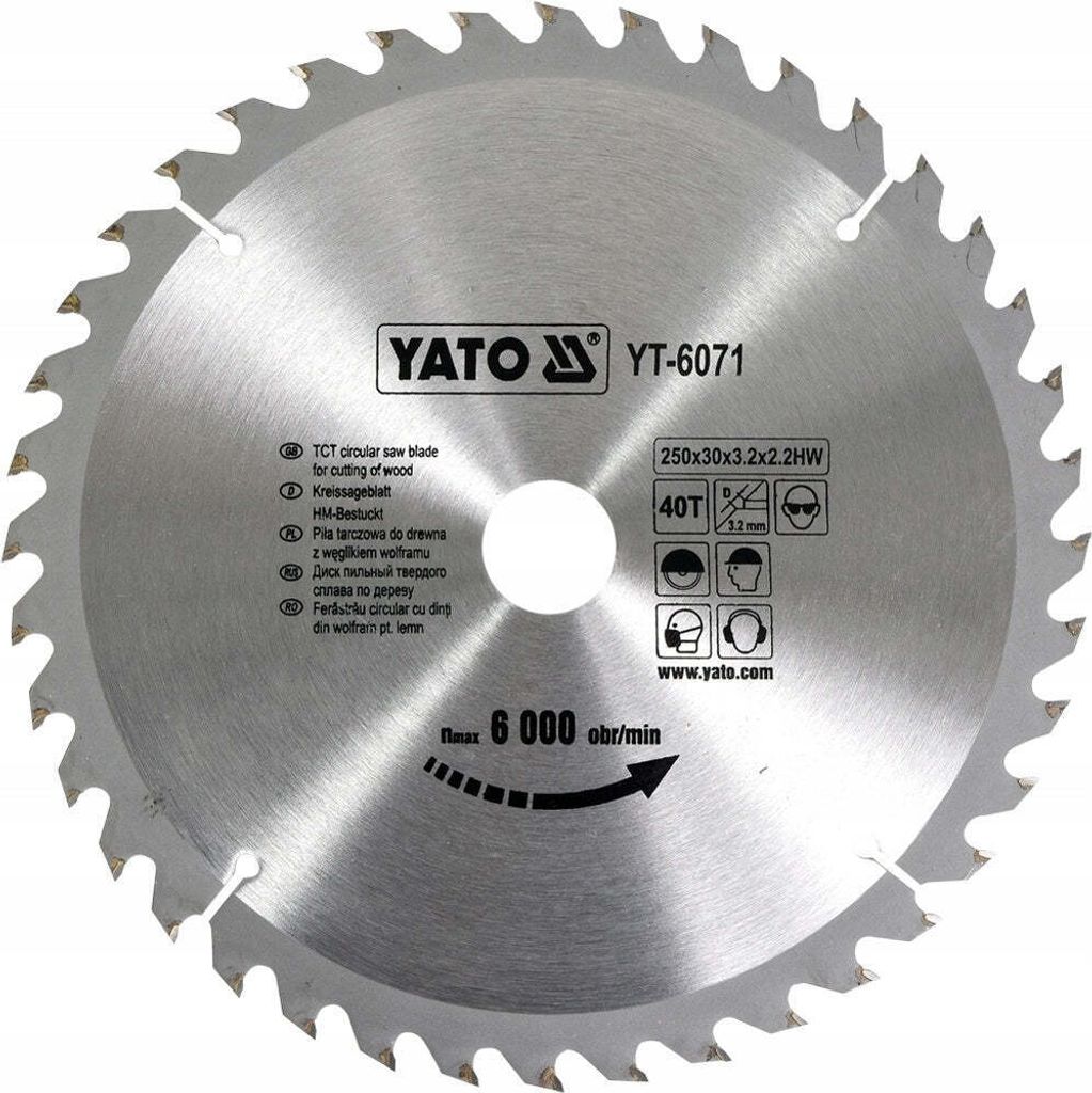 Pilový řezný kotouč na dřevo Yato YT-6071, 250 x 30 mm 40z Obrázek produktu 