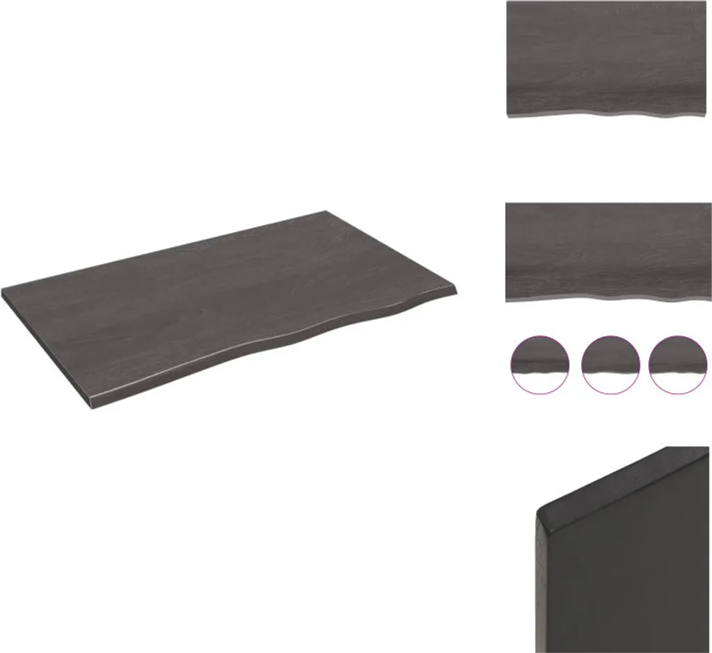 Offerta Mensola vidaXL Rovere Massiccio 100x60x2 cm Grigio Scuro