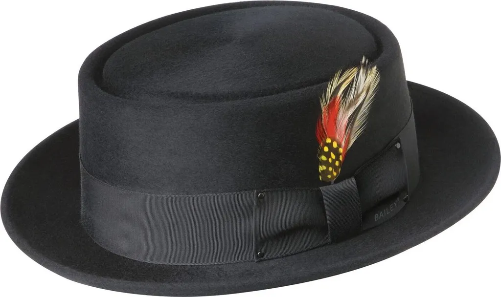 Chapeau Bailey Pork Pie Jett noir : l'accessoire idéal pour vos soirées