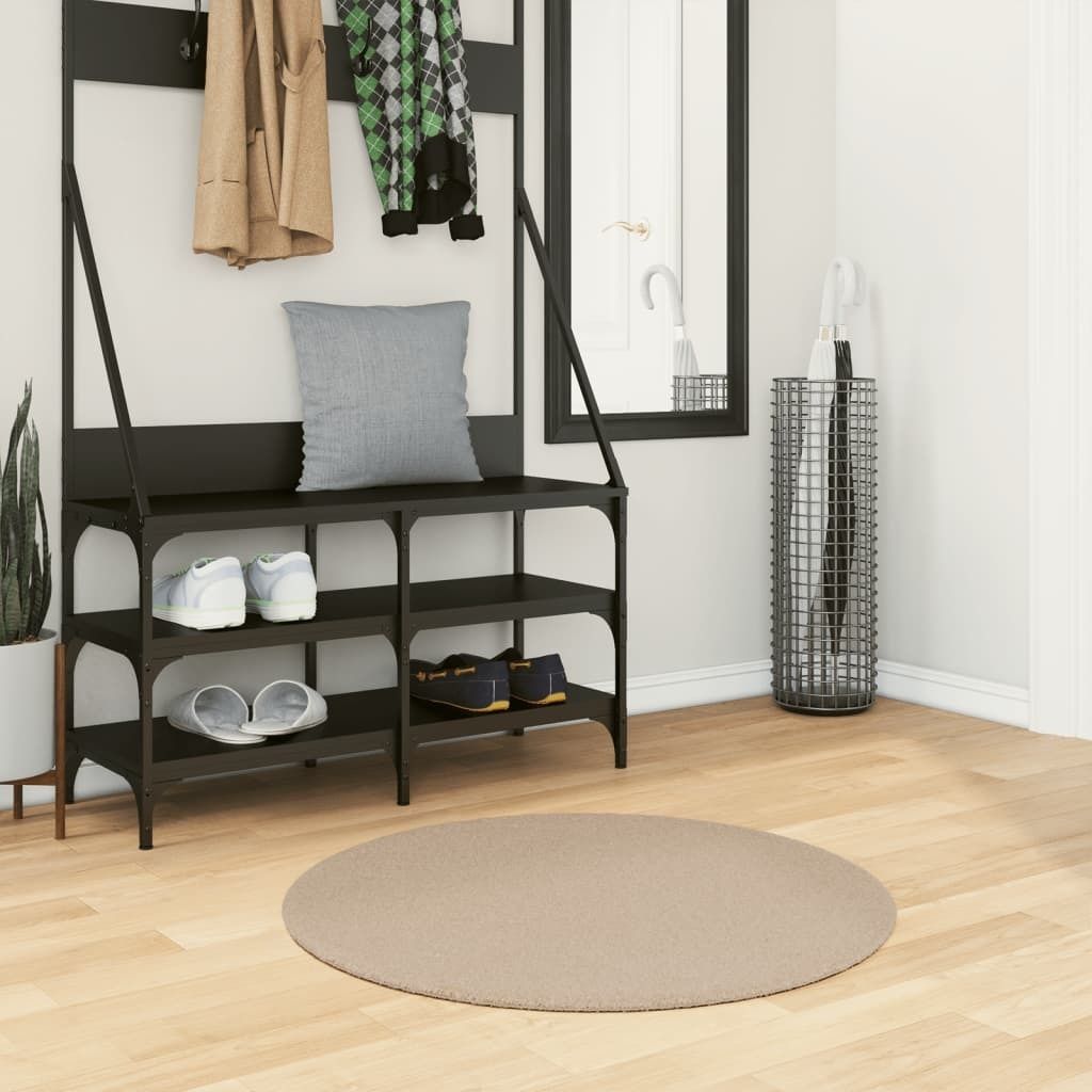 Teppich HUARTE Kurzflor Weich und Waschbar Sandfarben Ø 80 cm 375065